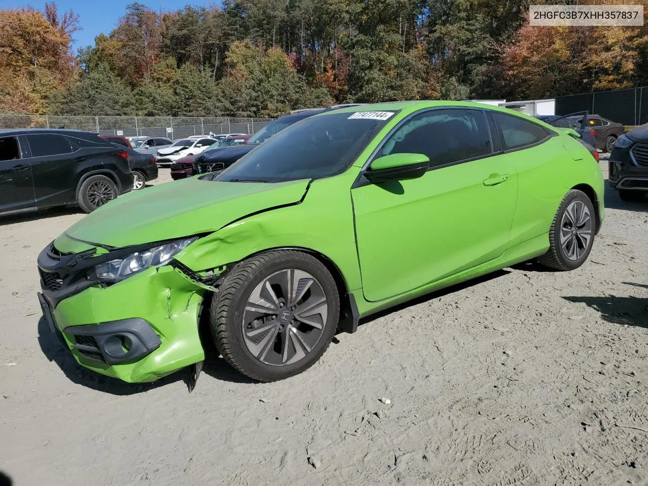 2017 Honda Civic Exl VIN: 2HGFC3B7XHH357837 Lot: 77477144