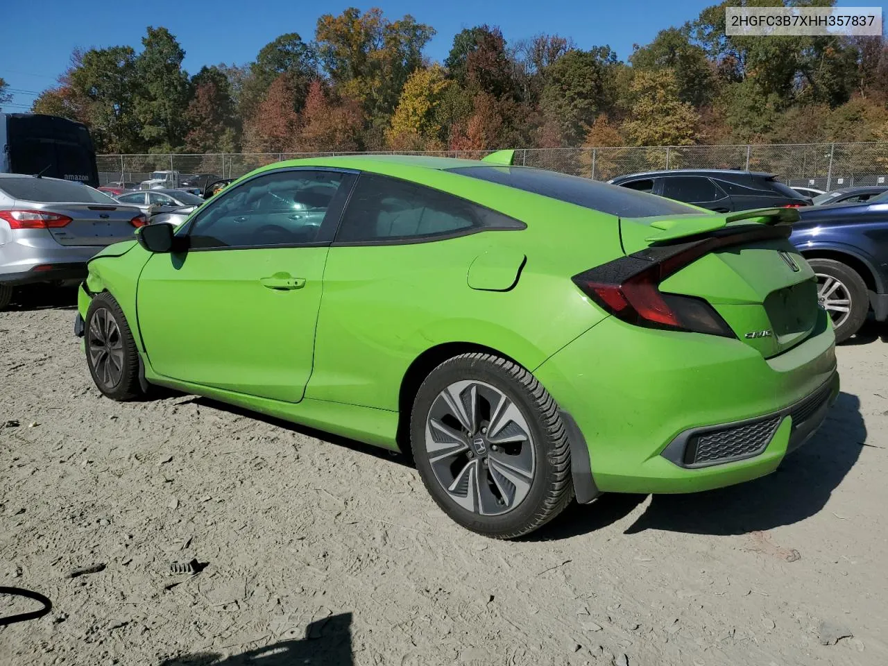 2017 Honda Civic Exl VIN: 2HGFC3B7XHH357837 Lot: 77477144