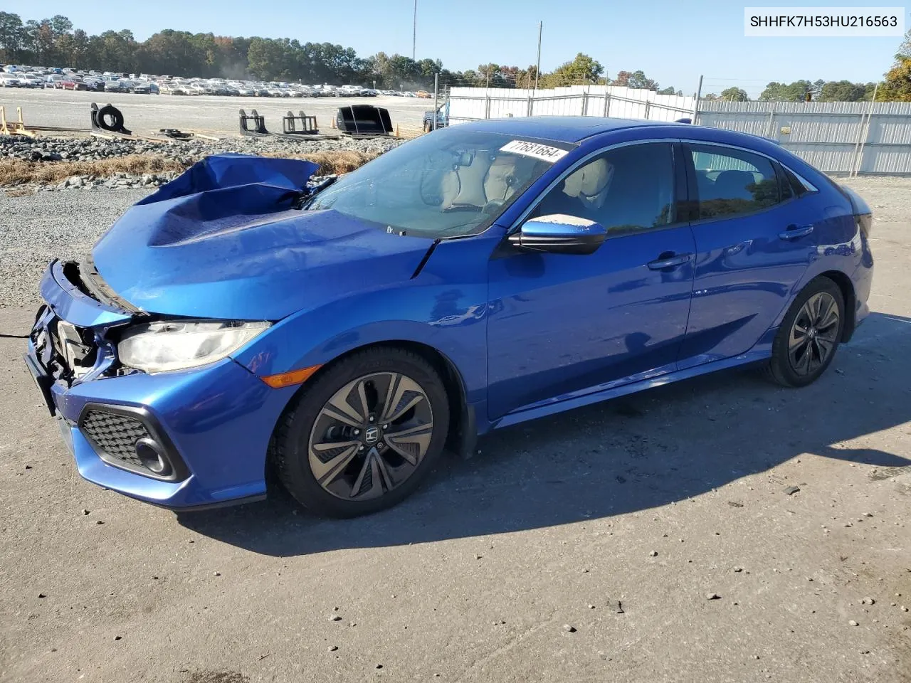 2017 Honda Civic Ex VIN: SHHFK7H53HU216563 Lot: 77681664