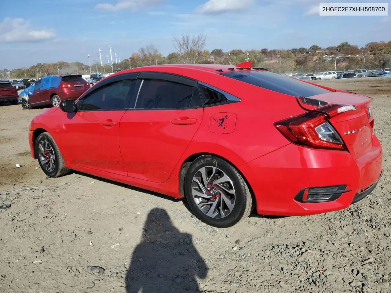 2017 Honda Civic Ex VIN: 2HGFC2F7XHH508700 Lot: 77753014