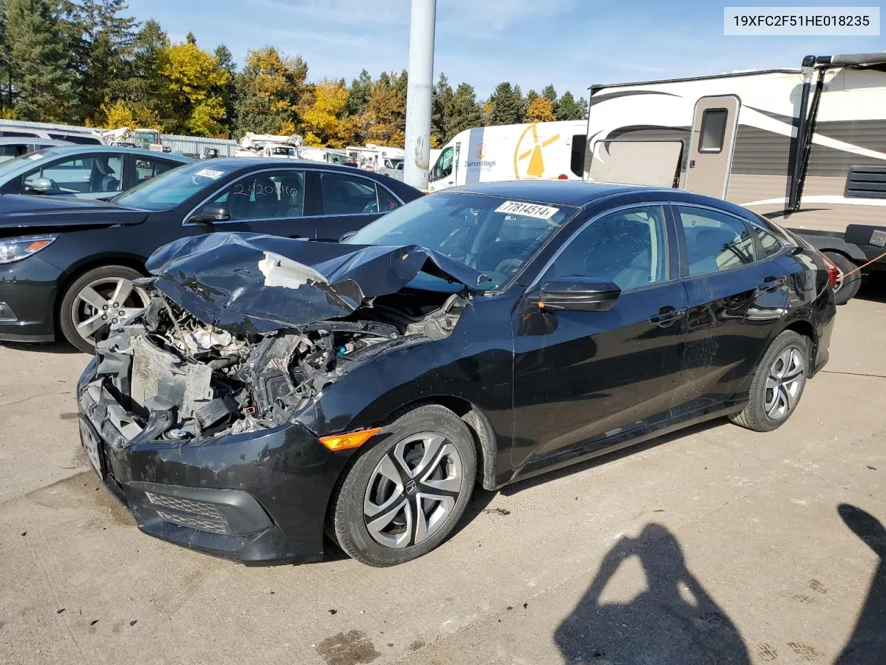 2017 Honda Civic Lx VIN: 19XFC2F51HE018235 Lot: 77814514