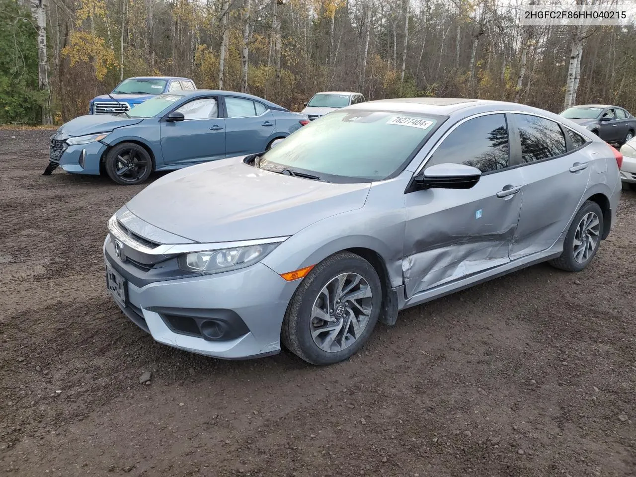 2017 Honda Civic Ex VIN: 2HGFC2F86HH040215 Lot: 78277404