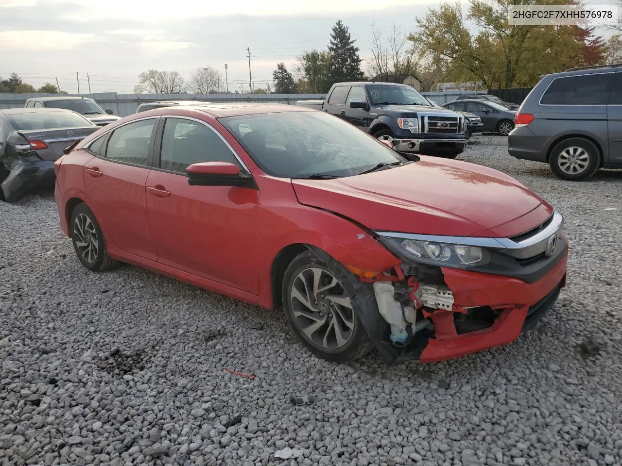 2017 Honda Civic Ex VIN: 2HGFC2F7XHH576978 Lot: 78453534