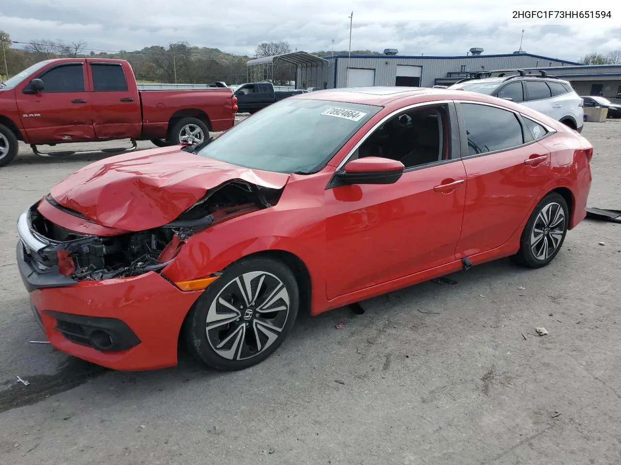 2017 Honda Civic Exl VIN: 2HGFC1F73HH651594 Lot: 78924664