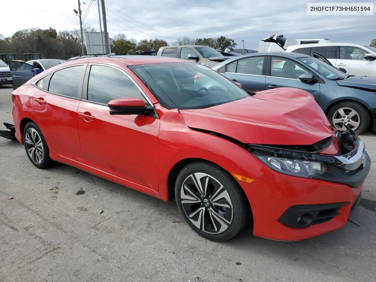 2017 Honda Civic Exl VIN: 2HGFC1F73HH651594 Lot: 78924664