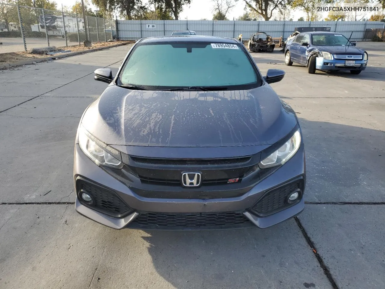 2017 Honda Civic Si VIN: 2HGFC3A5XHH751841 Lot: 78954854