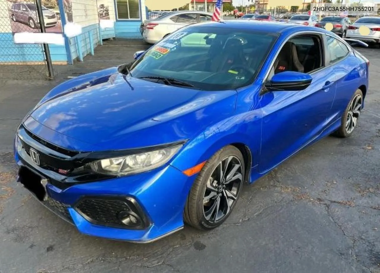 2017 Honda Civic Si VIN: 2HGFC3A55HH755201 Lot: 79974154