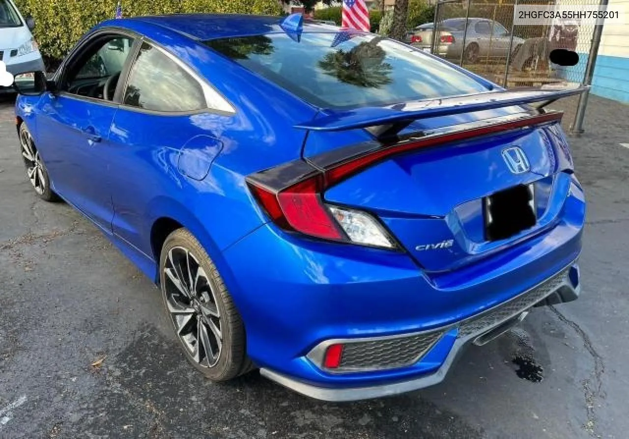 2017 Honda Civic Si VIN: 2HGFC3A55HH755201 Lot: 79974154