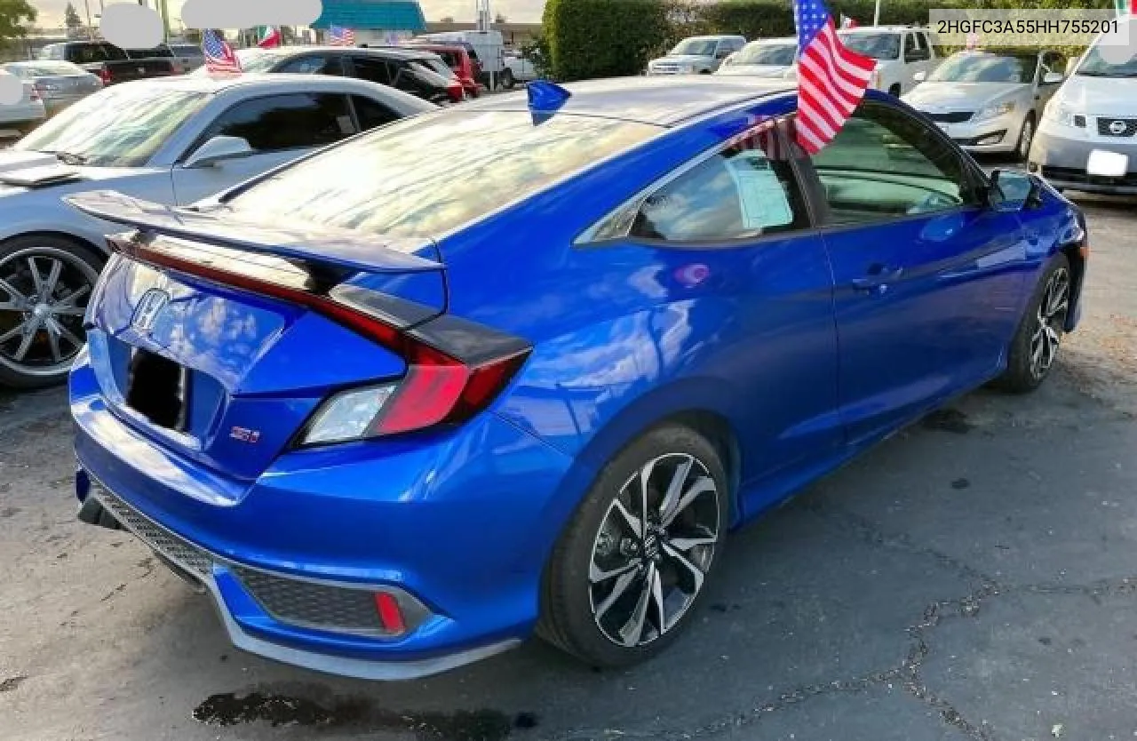 2017 Honda Civic Si VIN: 2HGFC3A55HH755201 Lot: 79974154