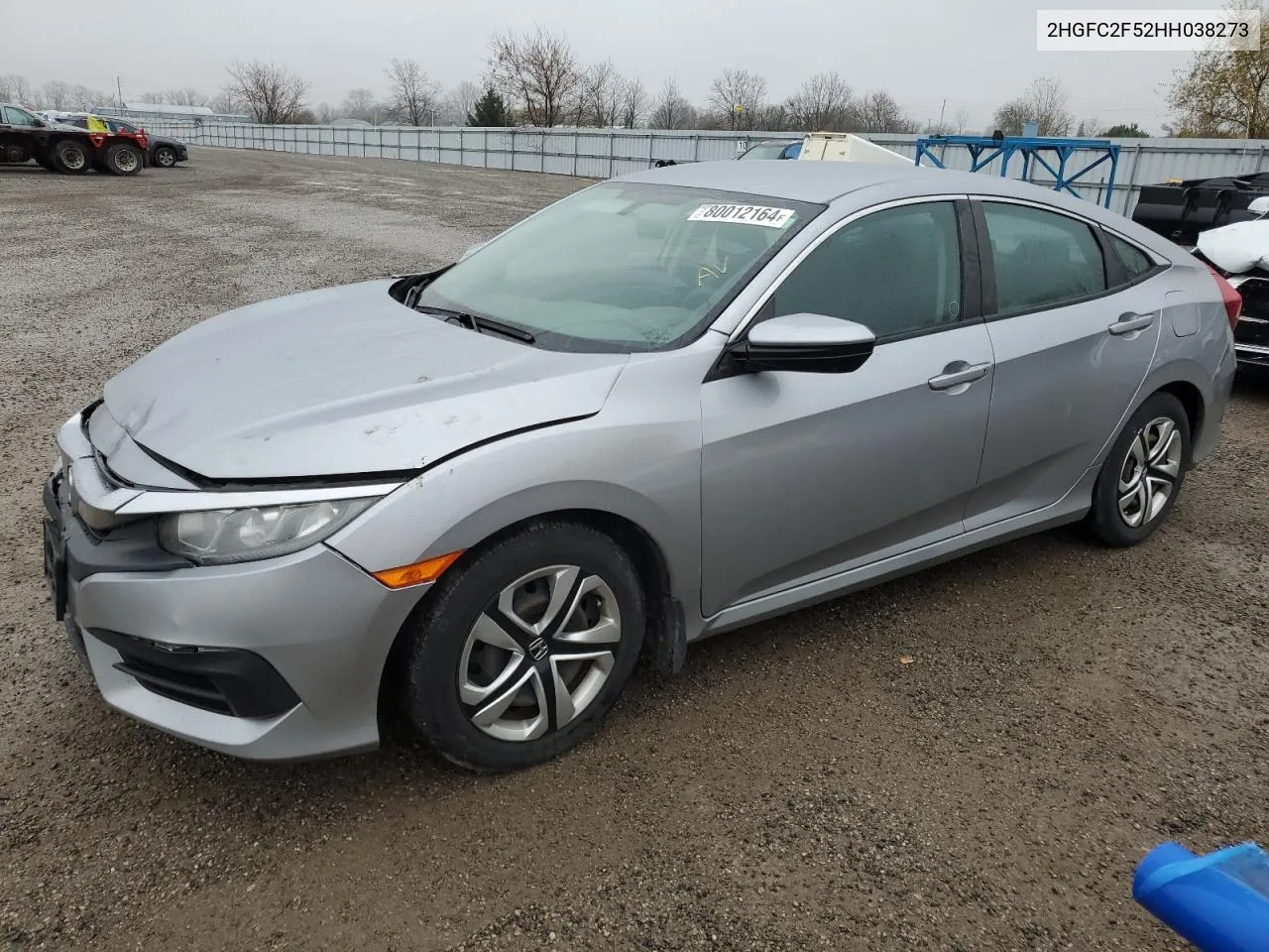 2017 Honda Civic Lx VIN: 2HGFC2F52HH038273 Lot: 80012164