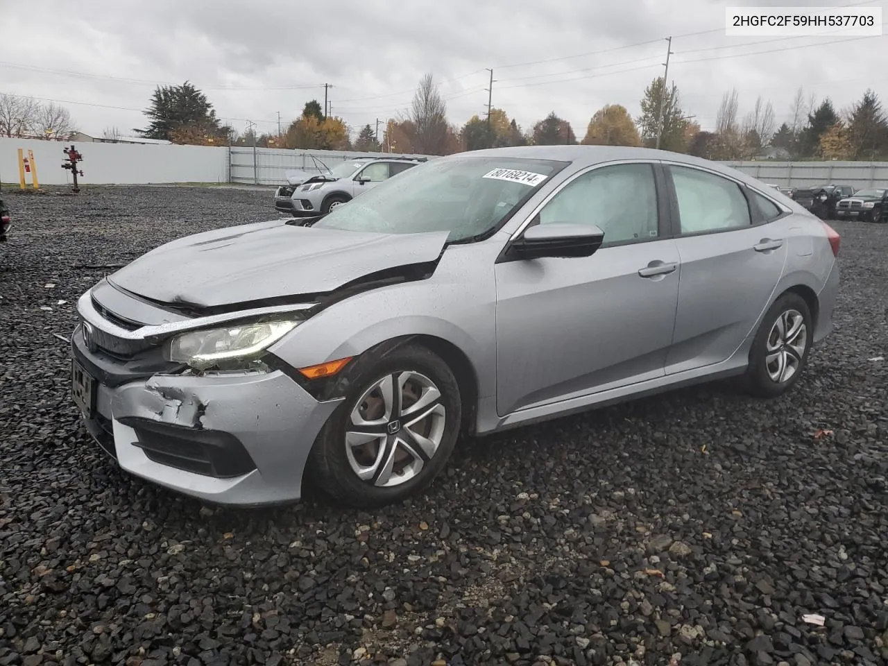 2017 Honda Civic Lx VIN: 2HGFC2F59HH537703 Lot: 80169214