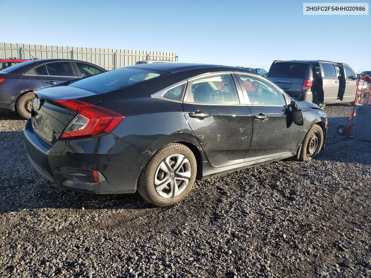 2017 Honda Civic Lx VIN: 2HGFC2F54HH020986 Lot: 80498694