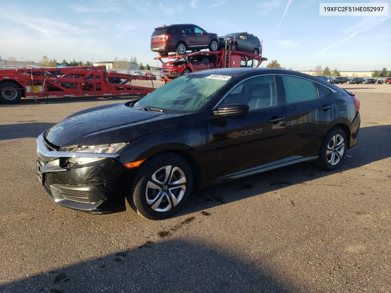 2017 Honda Civic Lx VIN: 19XFC2F51HE052997 Lot: 80987254