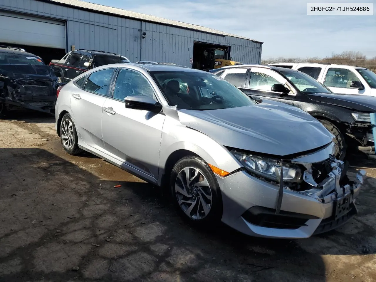 2018 Honda Civic Ex VIN: 2HGFC2F71JH524886 Lot: 43569874