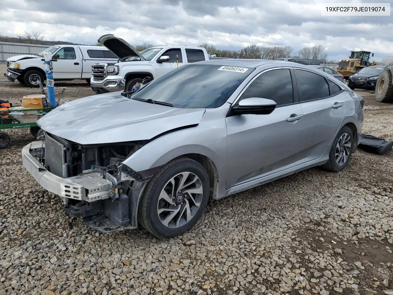 2018 Honda Civic Ex VIN: 19XFC2F79JE019074 Lot: 49406314