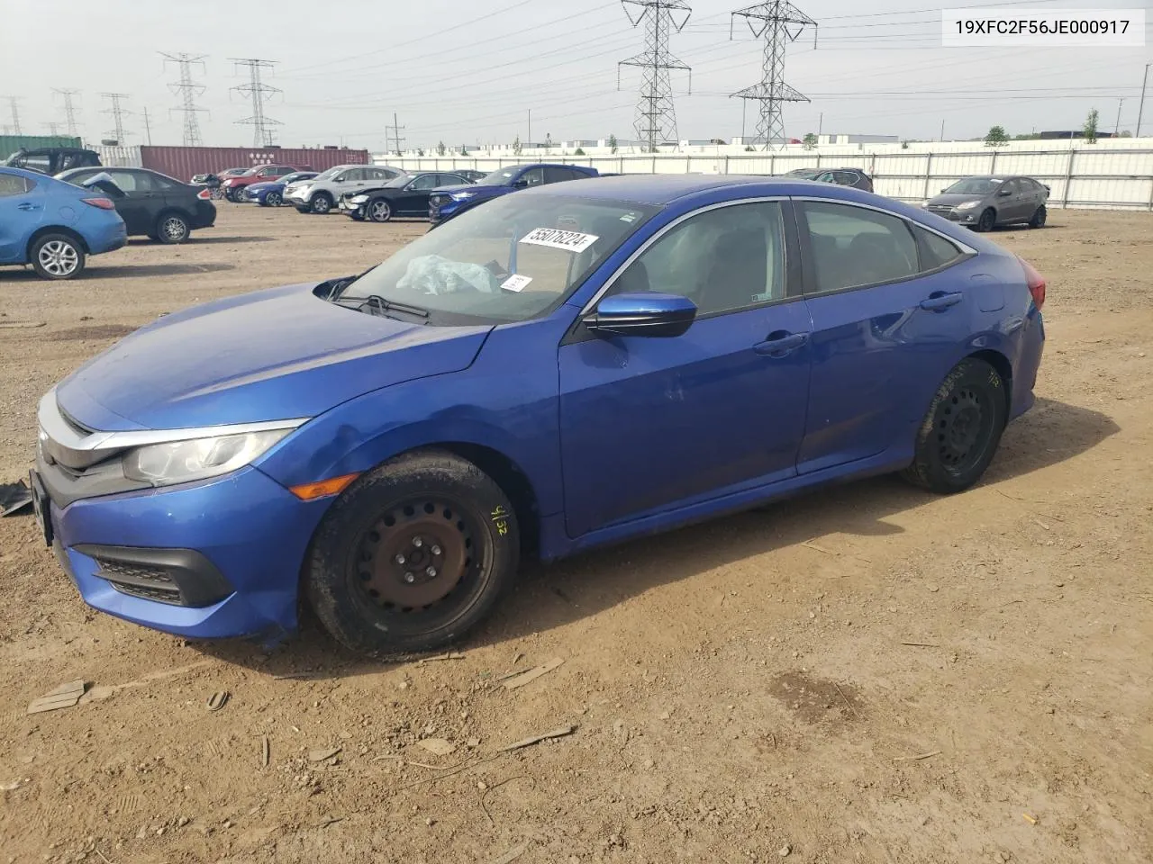 2018 Honda Civic Lx VIN: 19XFC2F56JE000917 Lot: 55076224