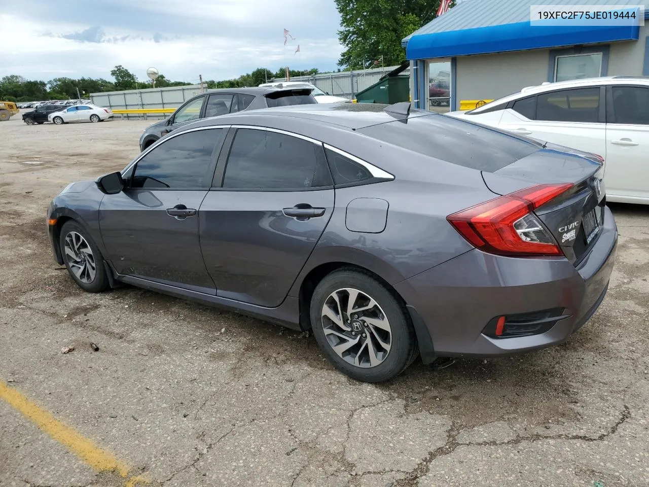 19XFC2F75JE019444 2018 Honda Civic Ex