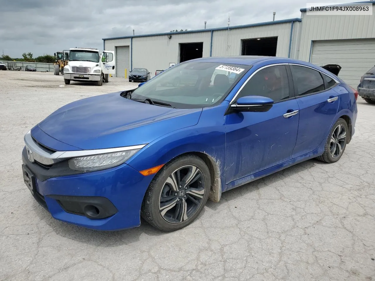 2018 Honda Civic Touring VIN: JHMFC1F94JX008963 Lot: 57159364