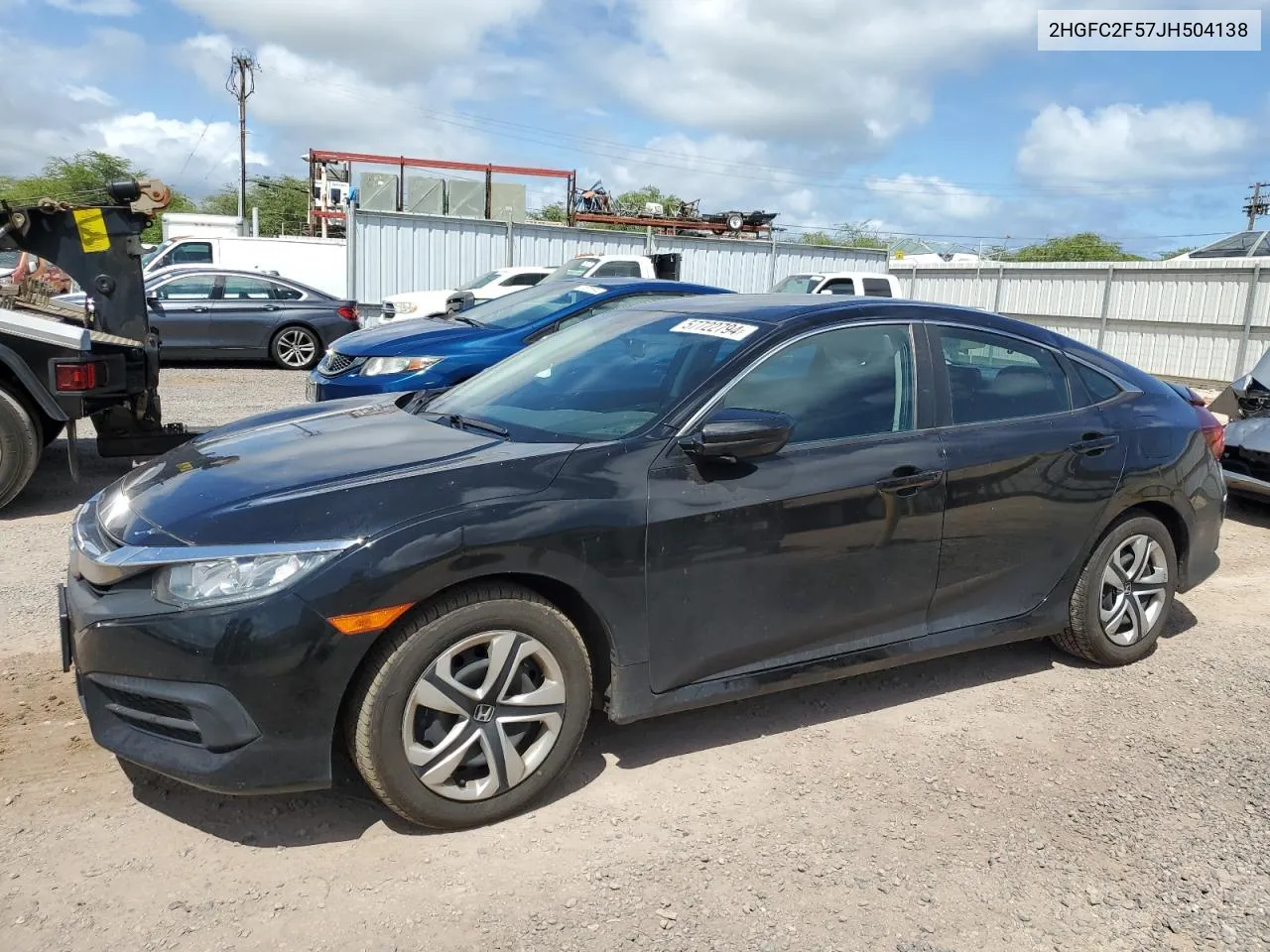 2018 Honda Civic Lx VIN: 2HGFC2F57JH504138 Lot: 57722794