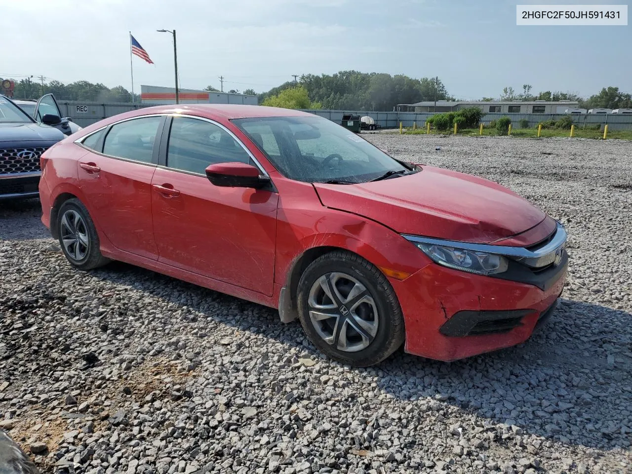 2018 Honda Civic Lx VIN: 2HGFC2F50JH591431 Lot: 58218434