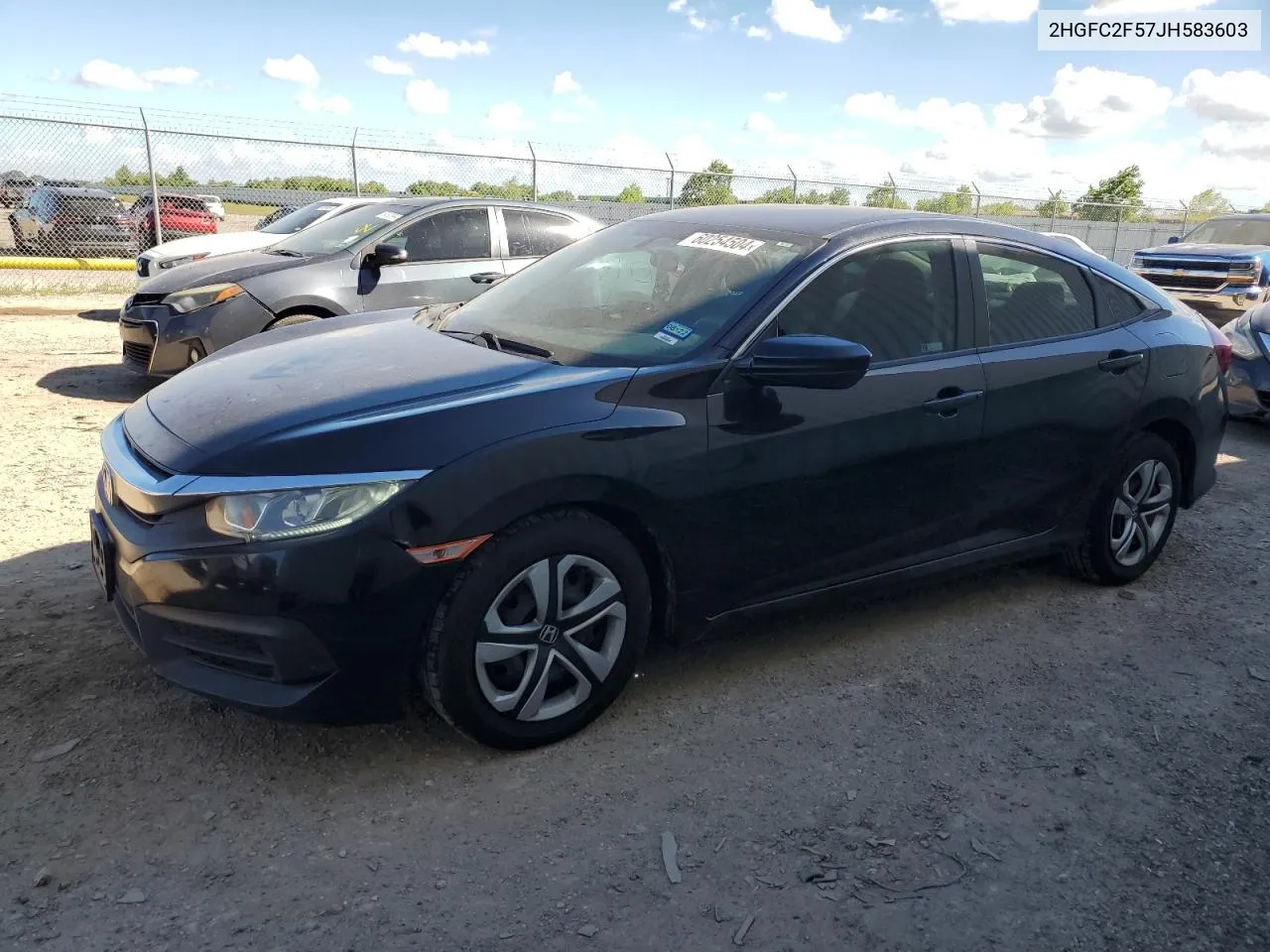 2018 Honda Civic Lx VIN: 2HGFC2F57JH583603 Lot: 60254504