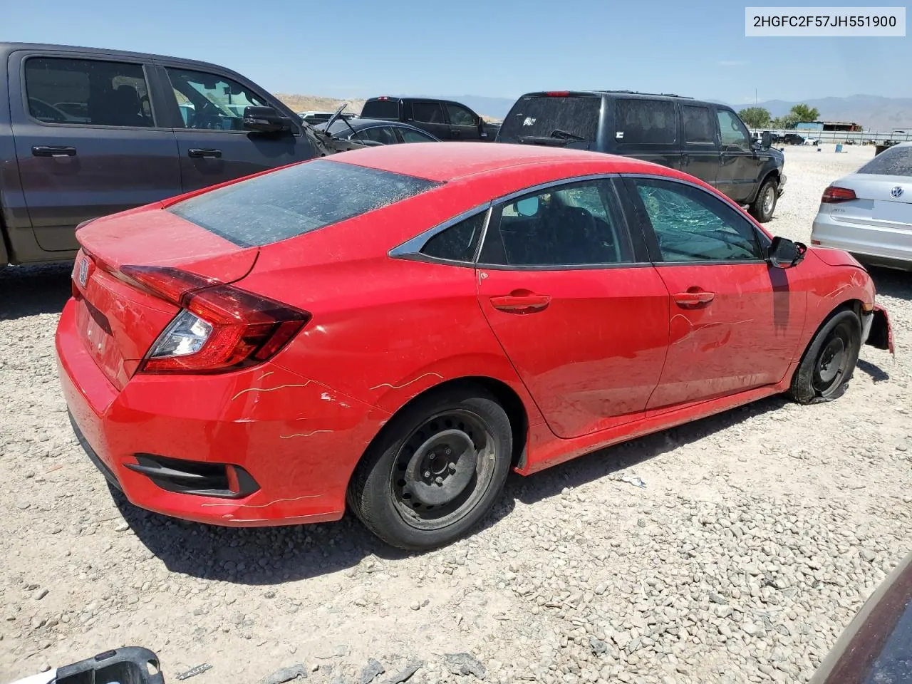 2018 Honda Civic Lx VIN: 2HGFC2F57JH551900 Lot: 60748834