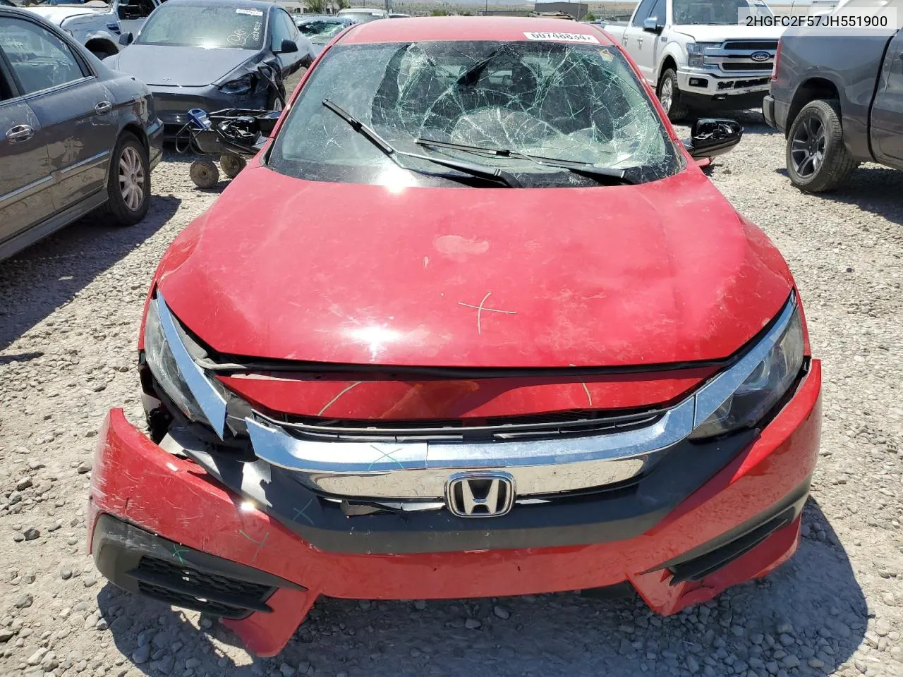 2018 Honda Civic Lx VIN: 2HGFC2F57JH551900 Lot: 60748834