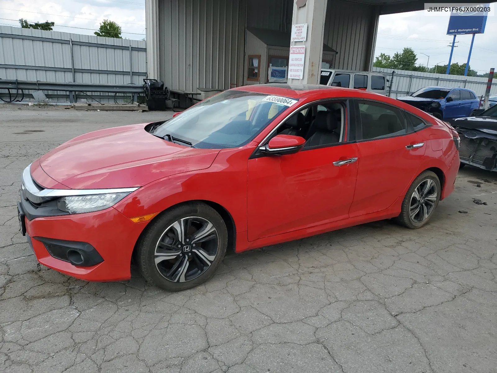 2018 Honda Civic Touring VIN: JHMFC1F96JX000203 Lot: 63590064