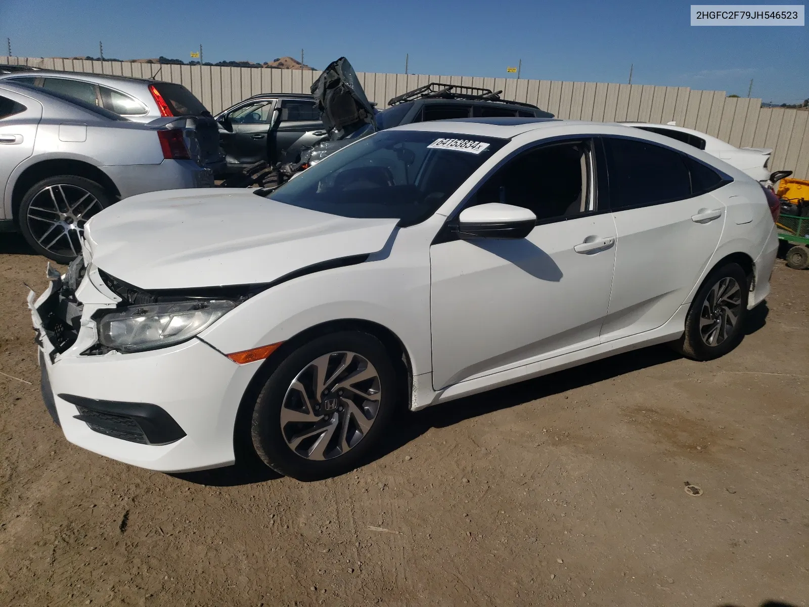 2018 Honda Civic Ex VIN: 2HGFC2F79JH546523 Lot: 64153834