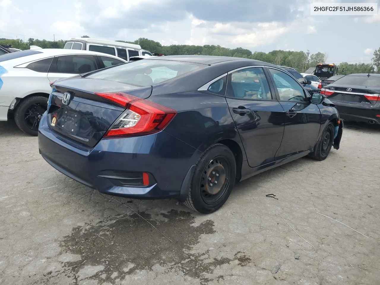 2018 Honda Civic Lx VIN: 2HGFC2F51JH586366 Lot: 64409324