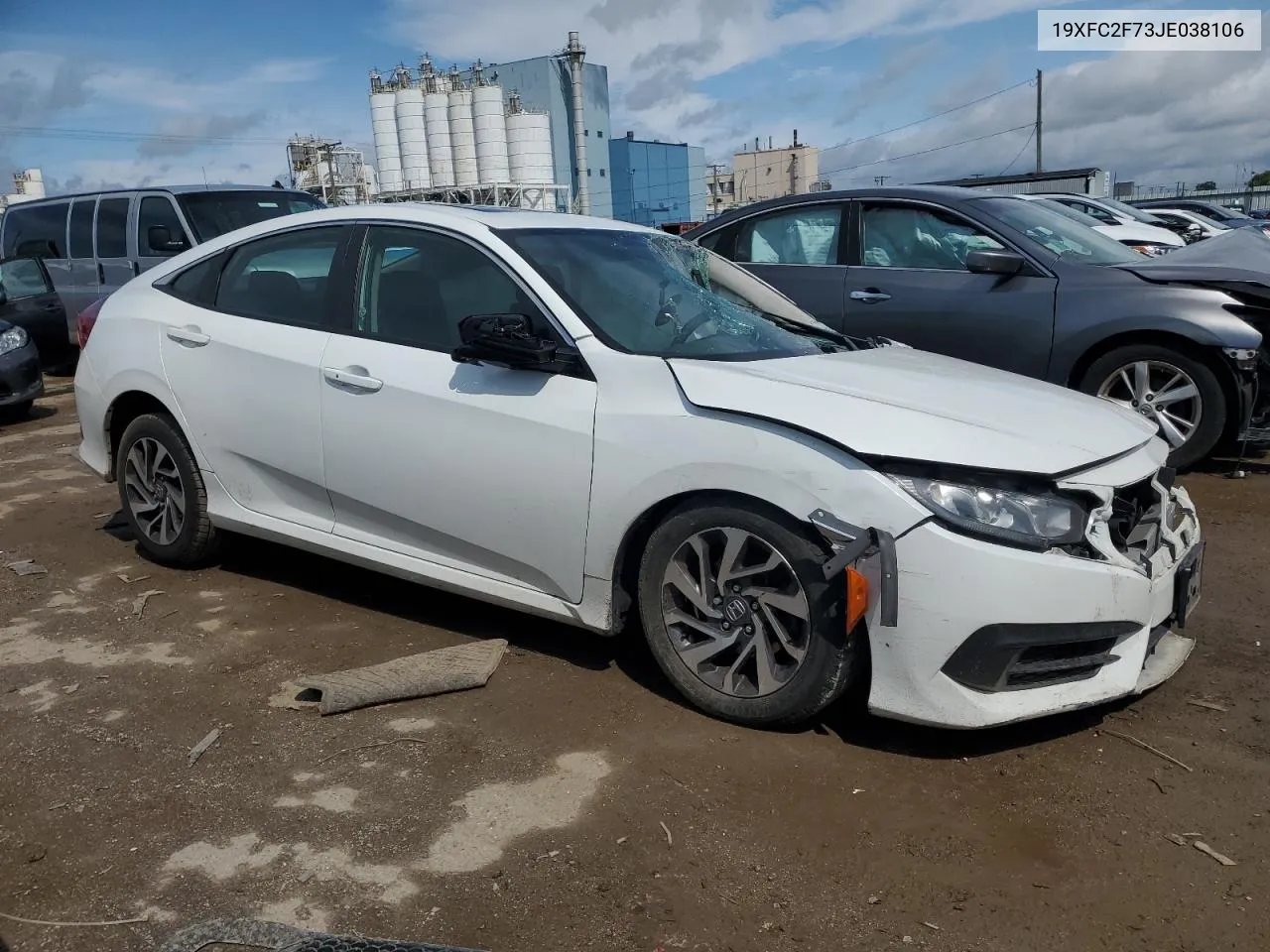 2018 Honda Civic Ex VIN: 19XFC2F73JE038106 Lot: 64573684