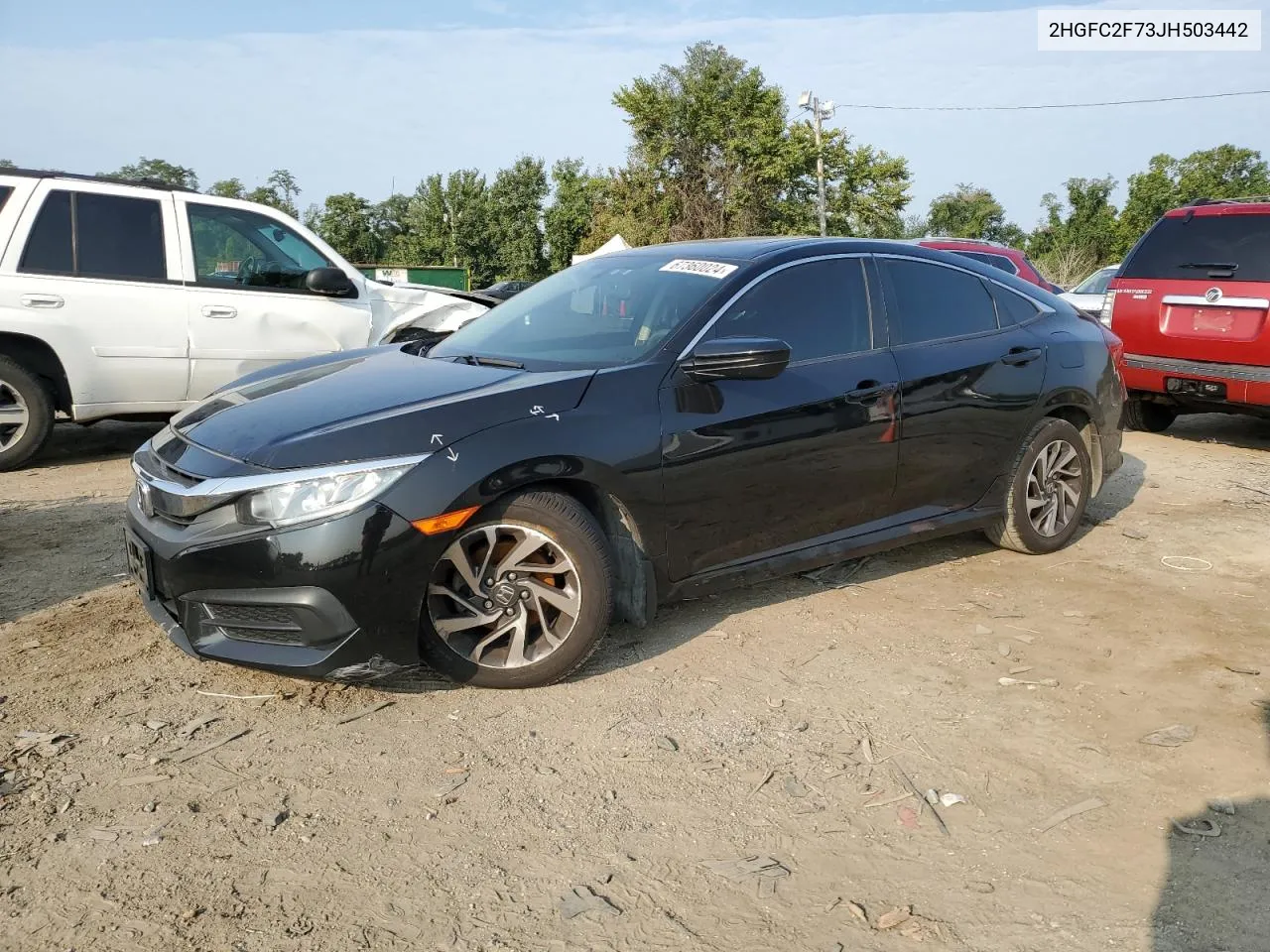 2018 Honda Civic Ex VIN: 2HGFC2F73JH503442 Lot: 67360024