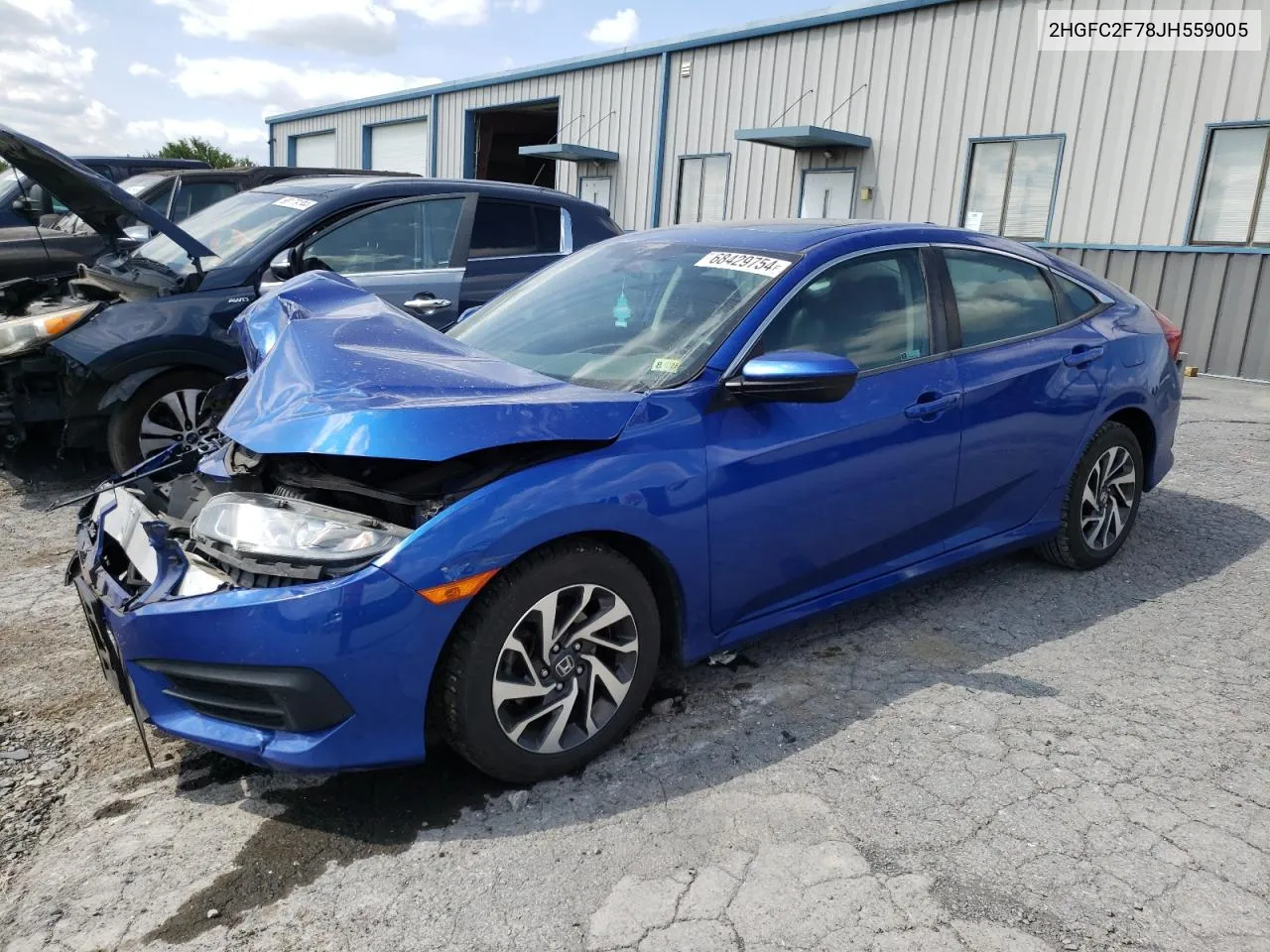 2HGFC2F78JH559005 2018 Honda Civic Ex