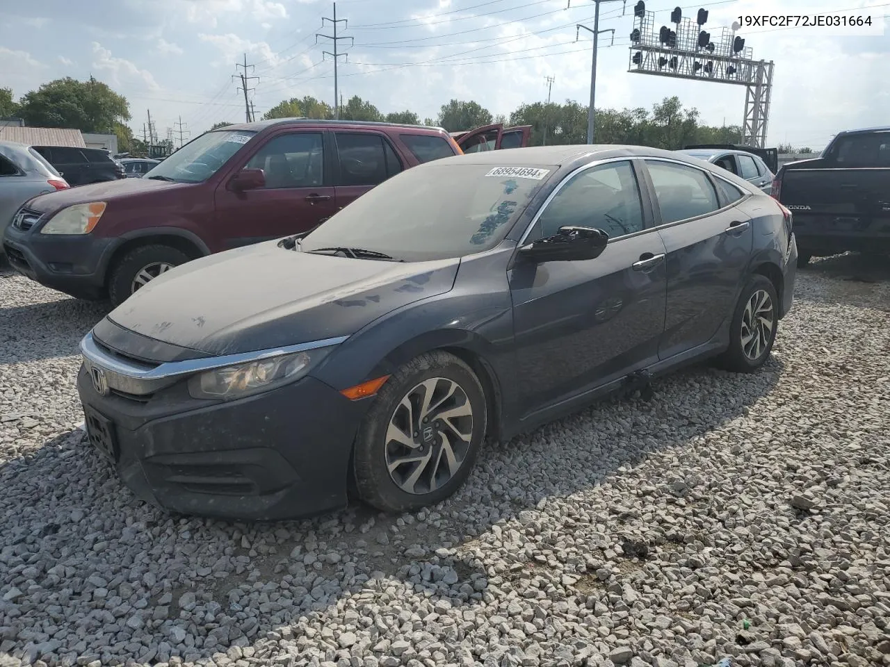 2018 Honda Civic Ex VIN: 19XFC2F72JE031664 Lot: 68954694