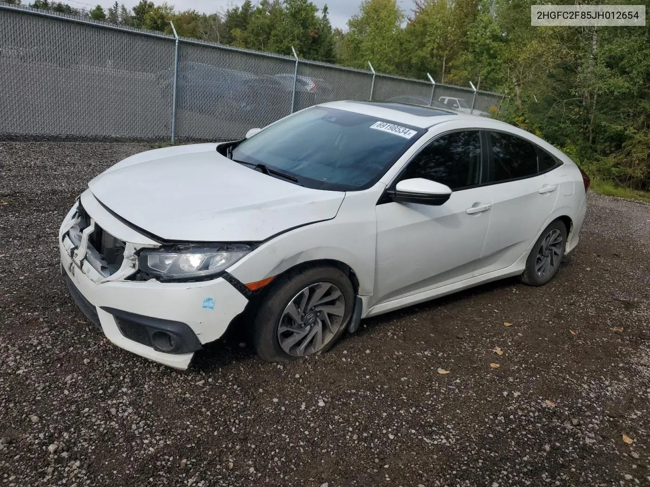 2HGFC2F85JH012654 2018 Honda Civic Ex