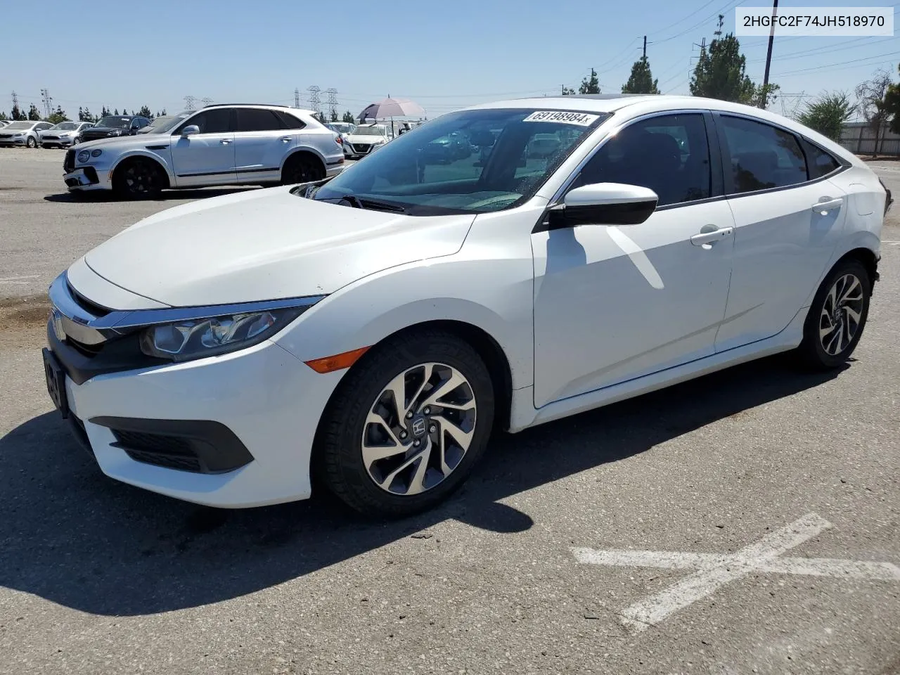 2018 Honda Civic Ex VIN: 2HGFC2F74JH518970 Lot: 69198984