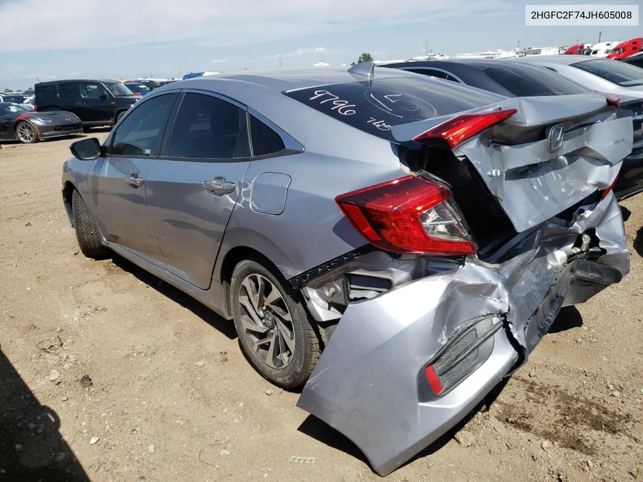 2HGFC2F74JH605008 2018 Honda Civic Ex