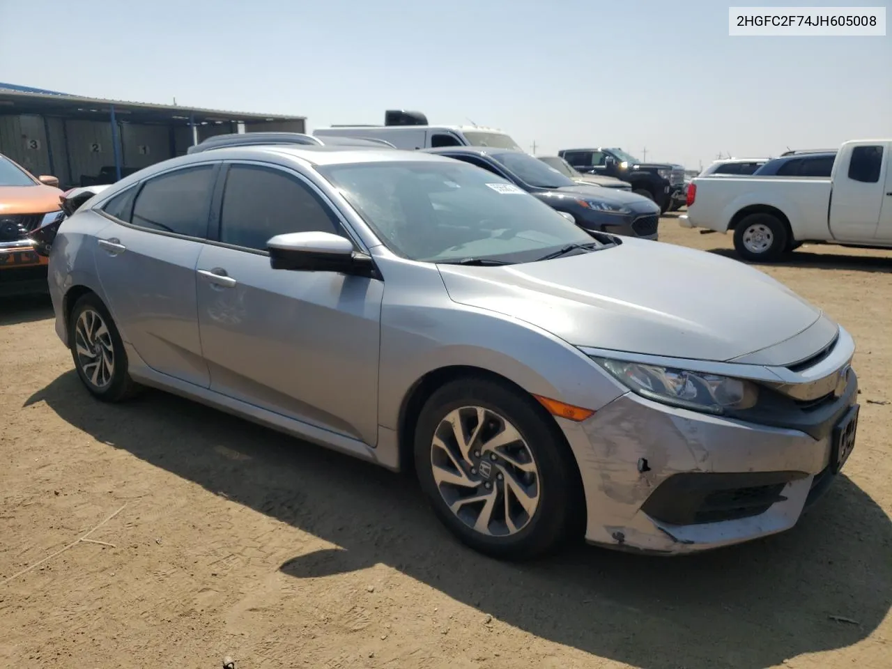 2HGFC2F74JH605008 2018 Honda Civic Ex