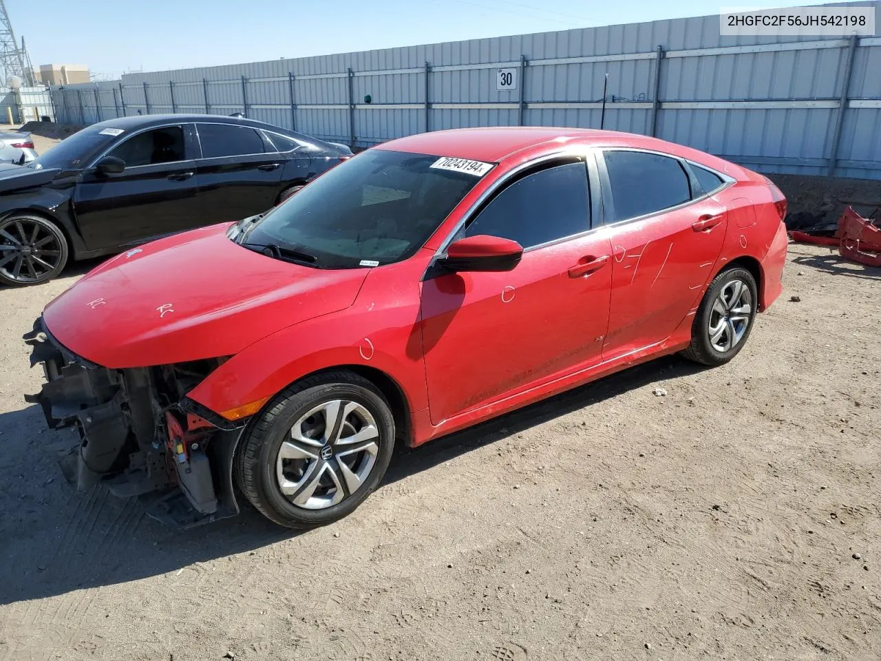 2018 Honda Civic Lx VIN: 2HGFC2F56JH542198 Lot: 70243194