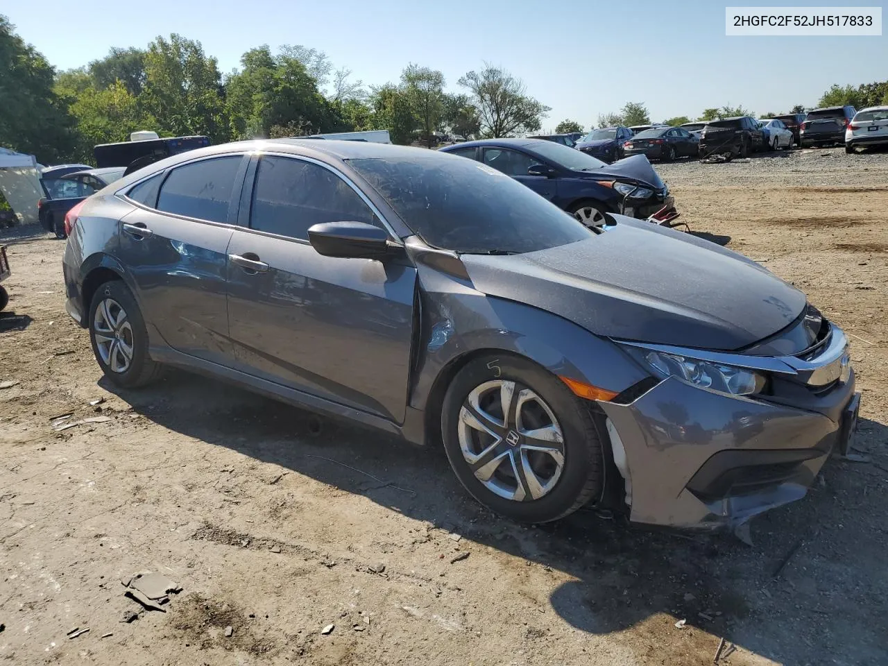 2HGFC2F52JH517833 2018 Honda Civic Lx