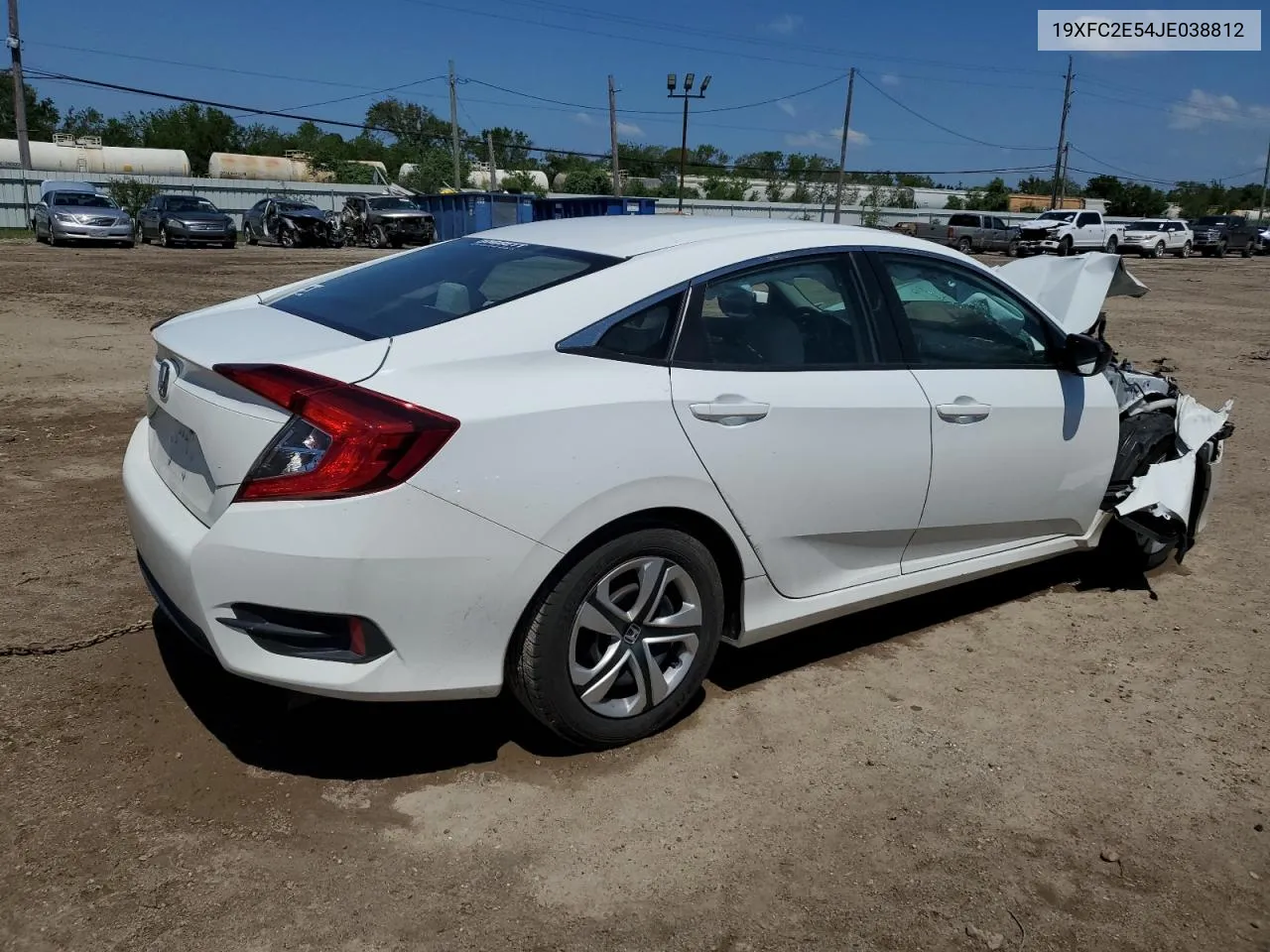 2018 Honda Civic Lx VIN: 19XFC2E54JE038812 Lot: 70652374