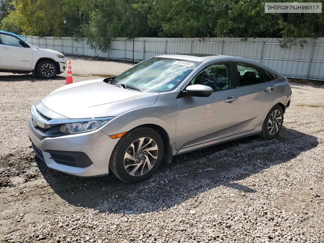 2018 Honda Civic Ex VIN: 2HGFC2F79JH590117 Lot: 70679154