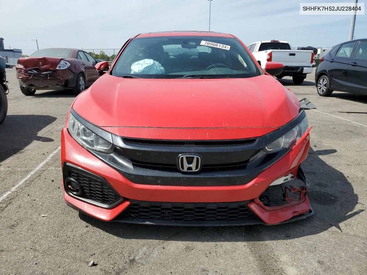 2018 Honda Civic Ex VIN: SHHFK7H52JU228404 Lot: 70908134