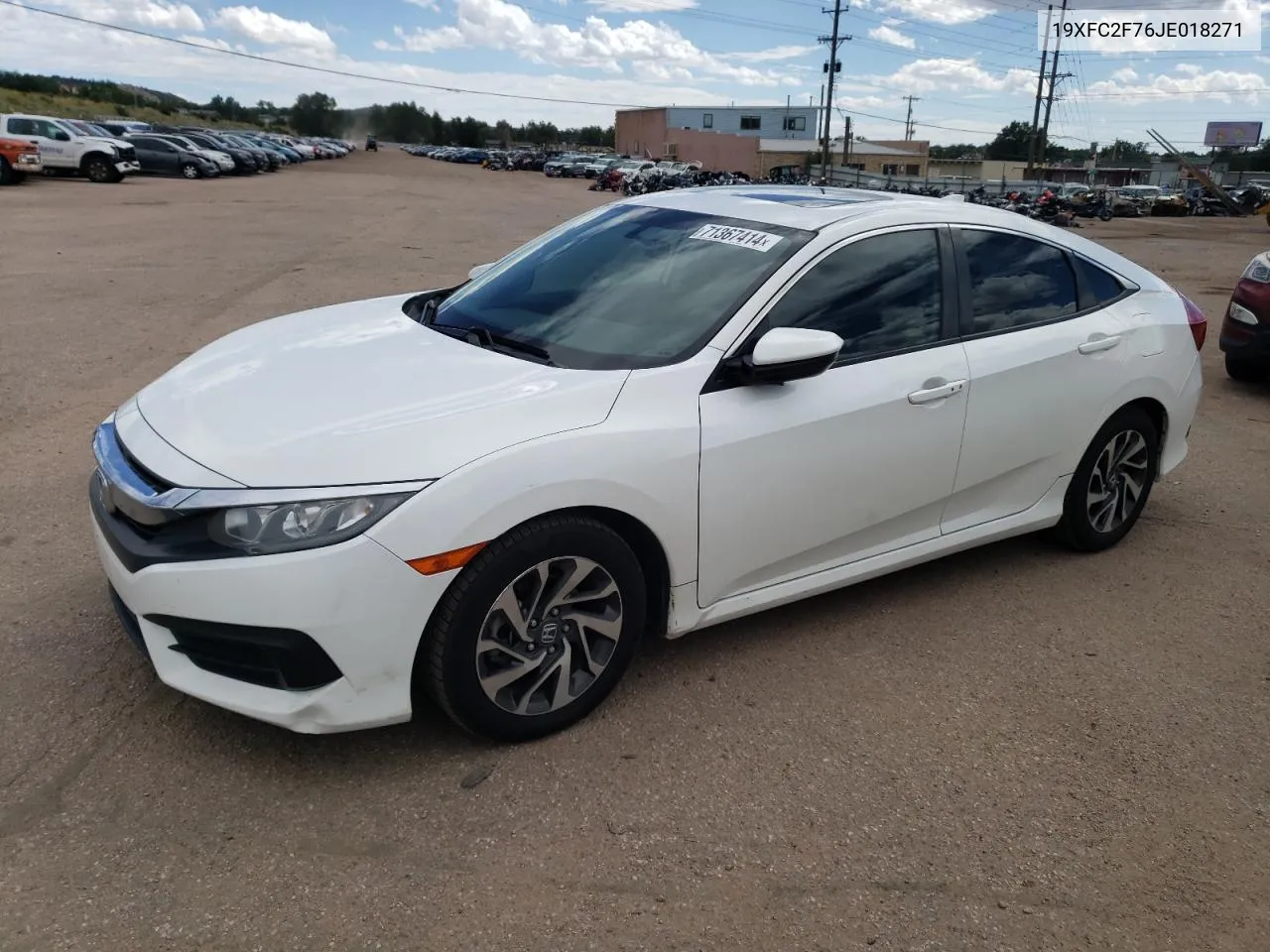 19XFC2F76JE018271 2018 Honda Civic Ex