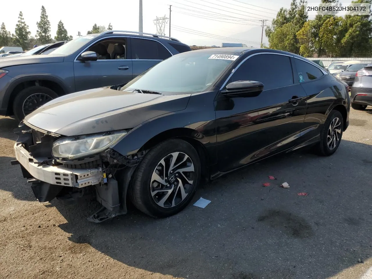 2018 Honda Civic Lx VIN: 2HGFC4B52JH304172 Lot: 71490894