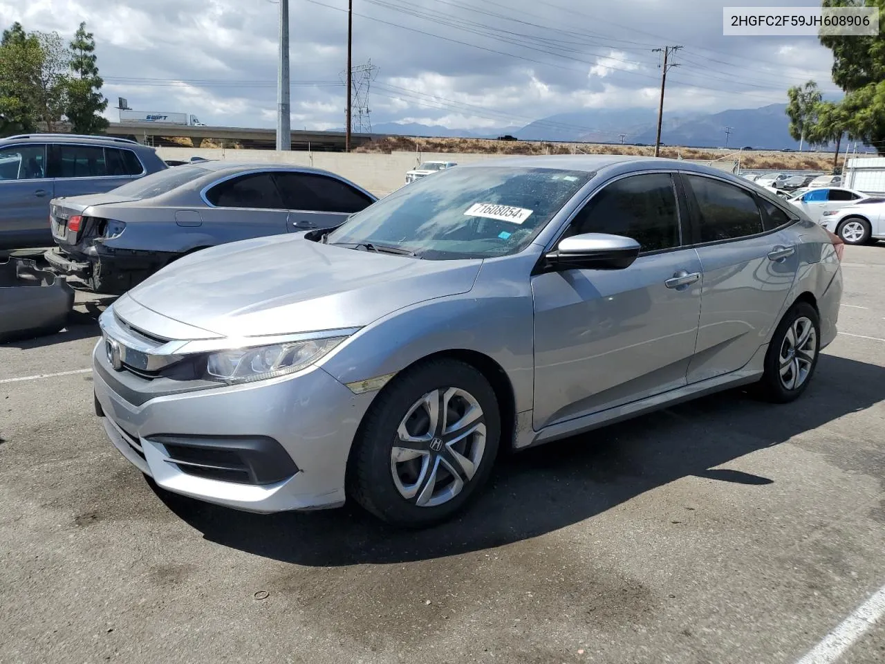 2018 Honda Civic Lx VIN: 2HGFC2F59JH608906 Lot: 71608054