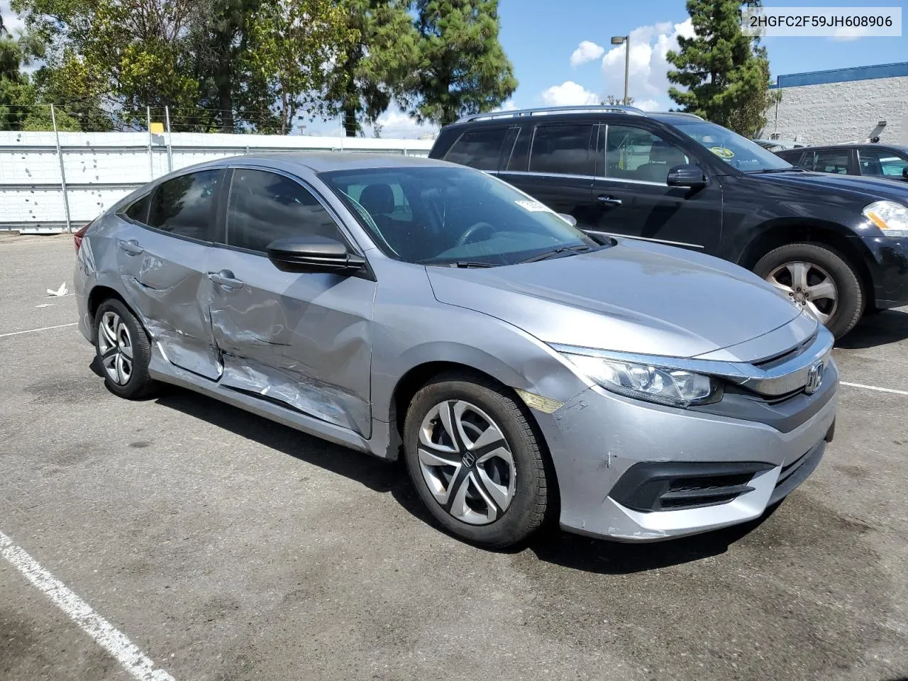 2018 Honda Civic Lx VIN: 2HGFC2F59JH608906 Lot: 71608054