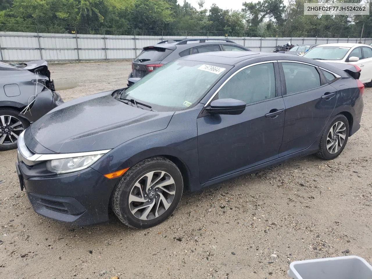 2018 Honda Civic Ex VIN: 2HGFC2F77JH524262 Lot: 71679664