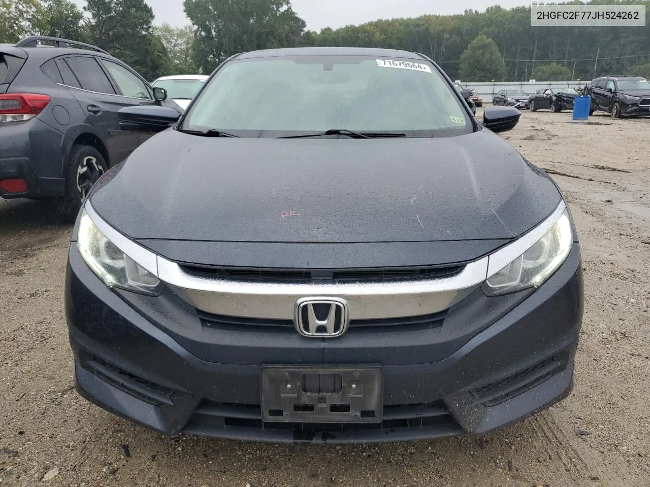 2018 Honda Civic Ex VIN: 2HGFC2F77JH524262 Lot: 71679664