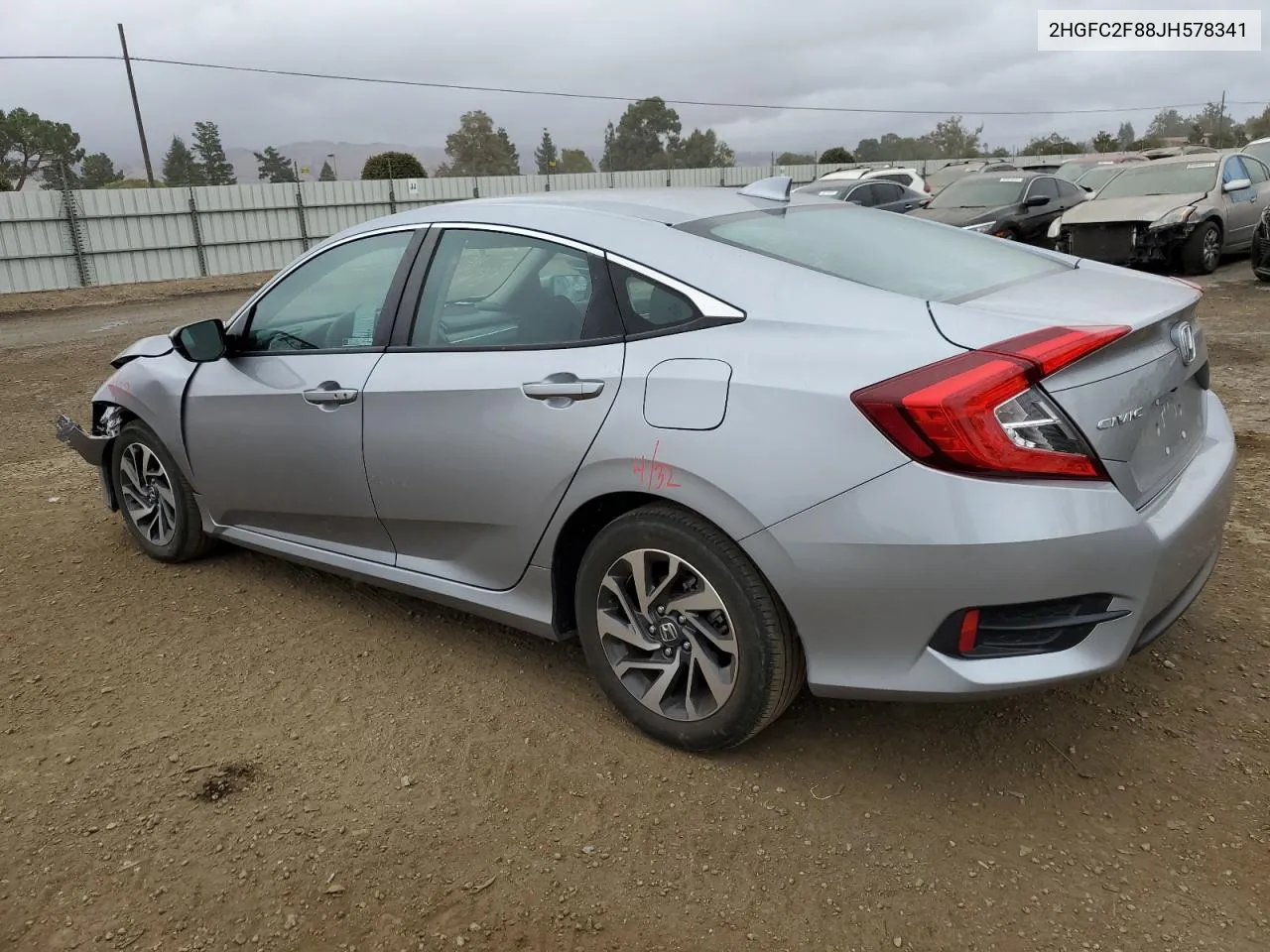 2018 Honda Civic Ex VIN: 2HGFC2F88JH578341 Lot: 71822864